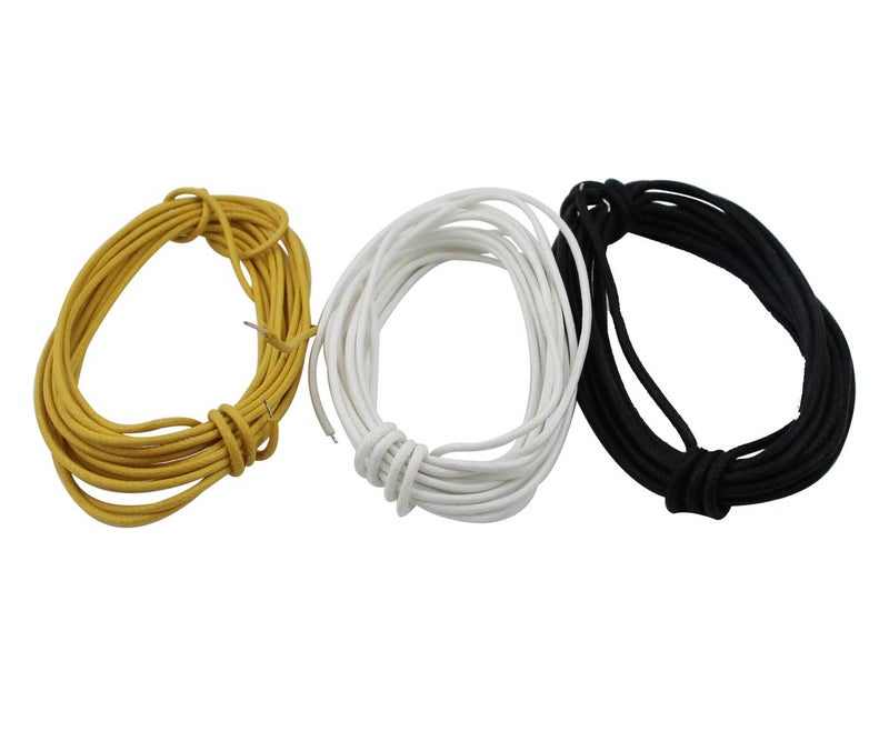 Guyker Cloth-Covered Braided Guitar Wire - 15 Feet (5-white/5-black/5-yellow) Electrics Vintage-Style Pushback Guitar Wire - Image 2
